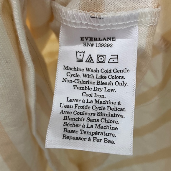 Everlane Sleeveless 100% Organic Cotton Striped Cream Tank Dress - Picture 3 of 5